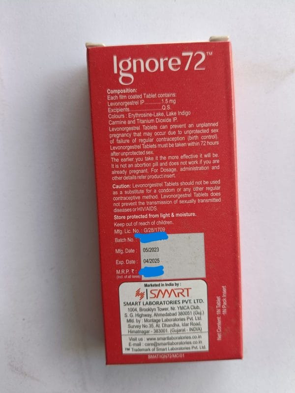IGNORE - 72 [EMERGENCY 72 HOURS PILLS] - Image 2